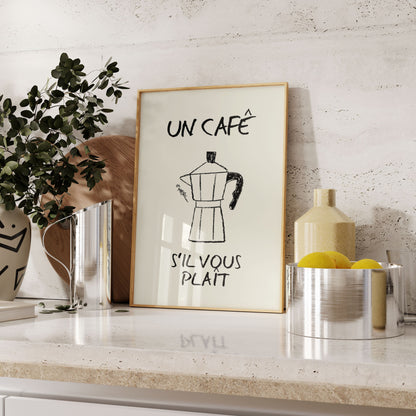 Un Cafe S'il Vous Plait Print