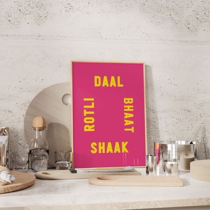 A3 | SAMPLE | DAAL BHAAT SHAAK ROTLI PRINT