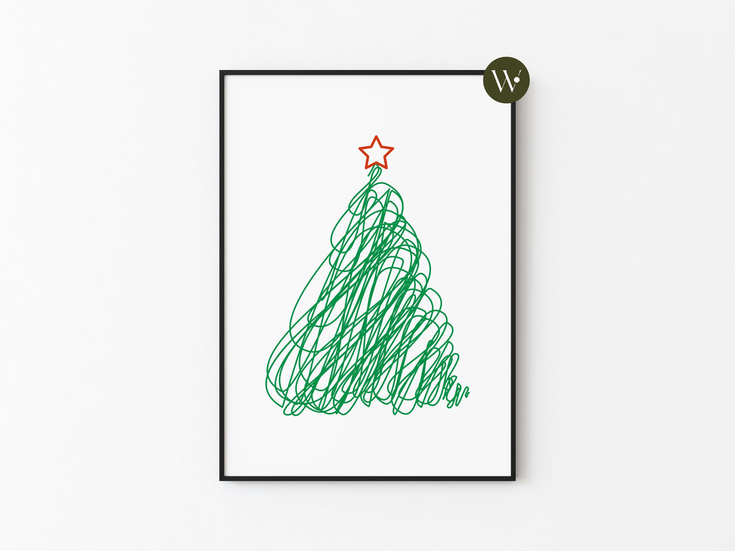 SCRIBBLE CHRISTMAS TREE PRINT