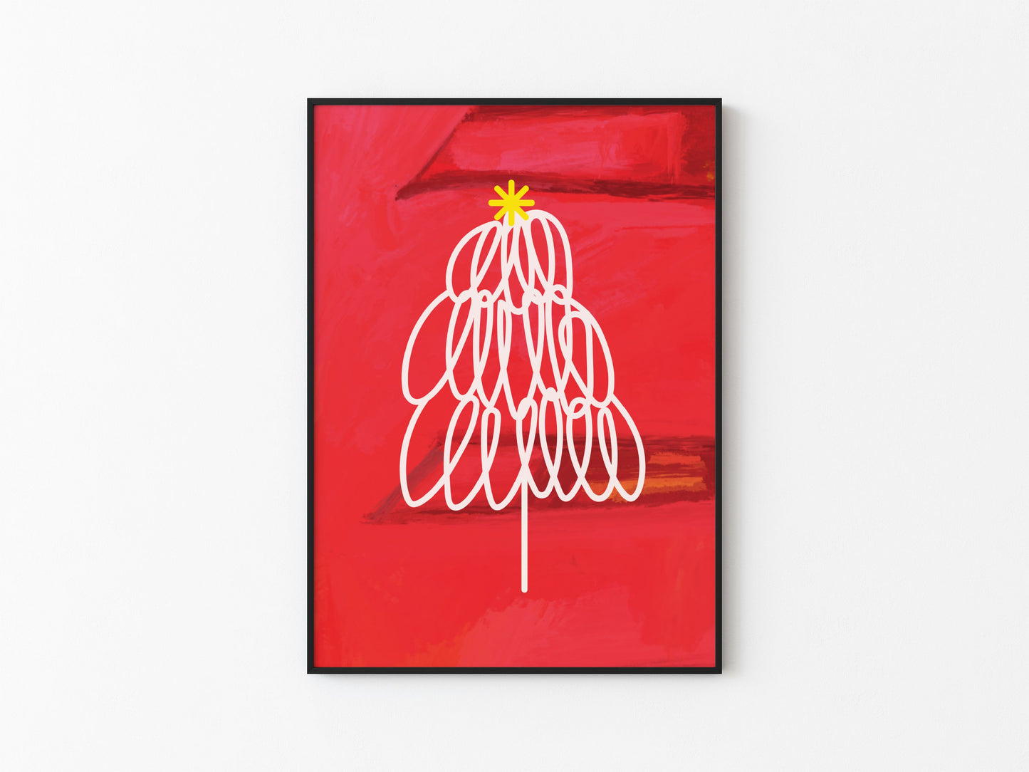 RED CHRISTMAS TREE PRINT