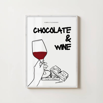 CHOCOLATE AND WINE PRINT