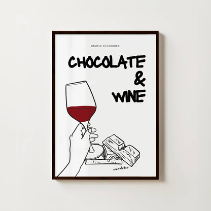 CHOCOLATE AND WINE PRINT