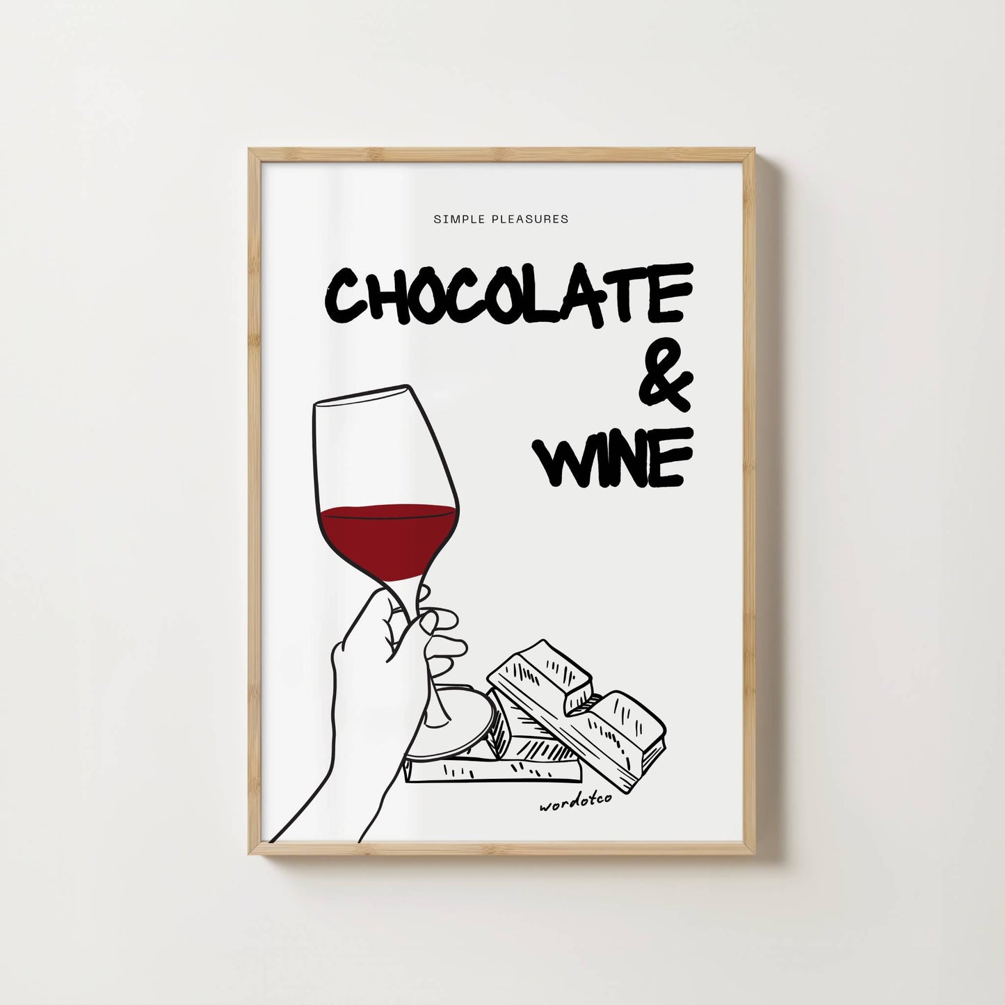 CHOCOLATE AND WINE PRINT