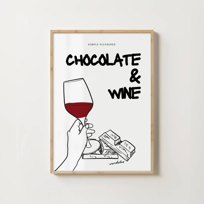 CHOCOLATE AND WINE PRINT