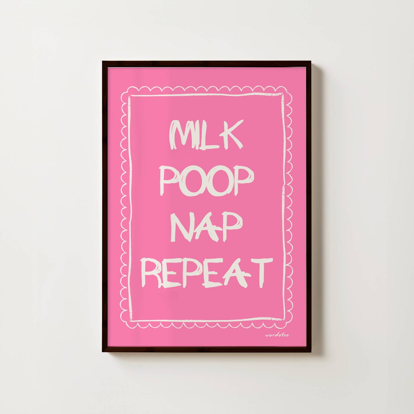 MILK POOP NAP REPEAT NURSERY PRINT