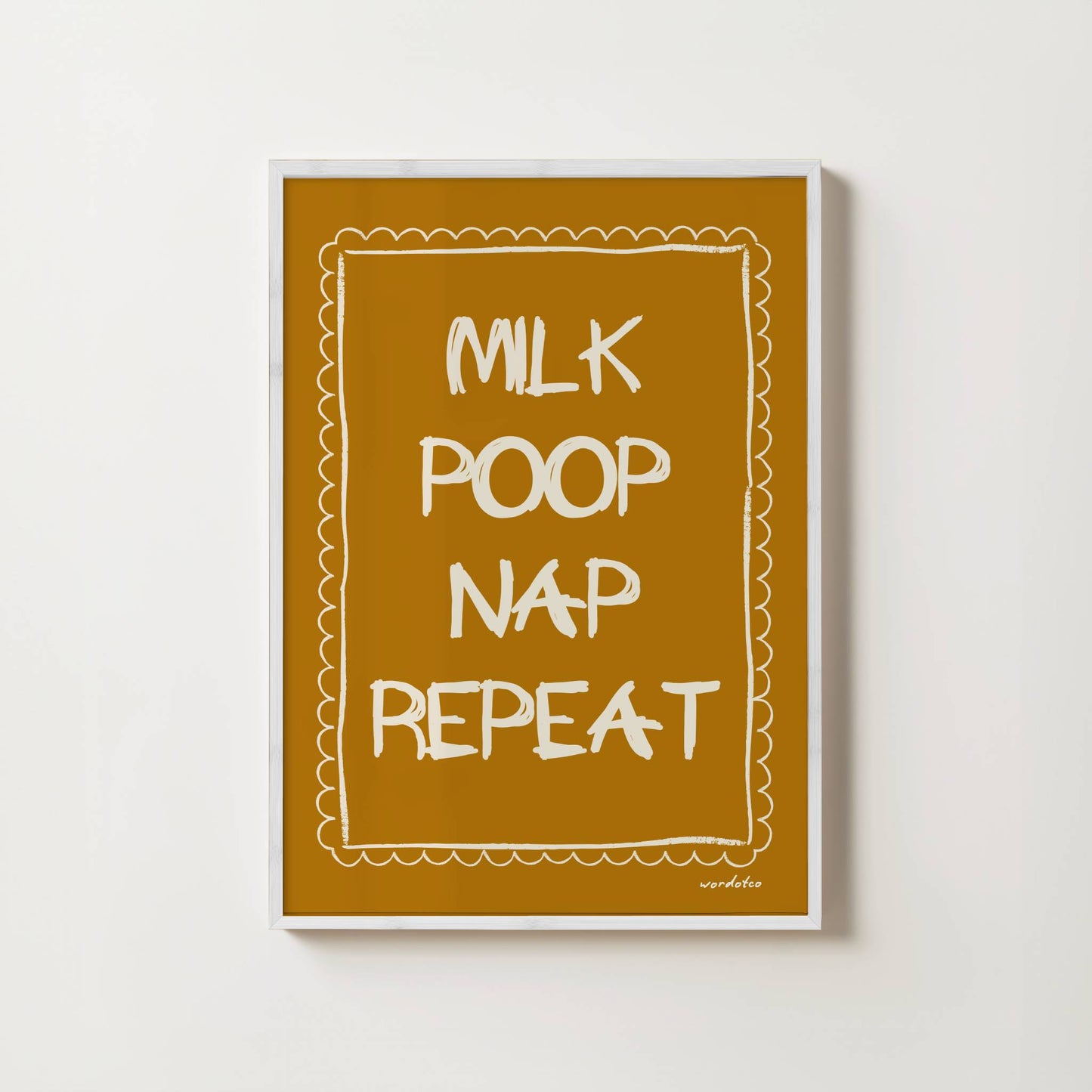 MILK POOP NAP REPEAT NURSERY PRINT