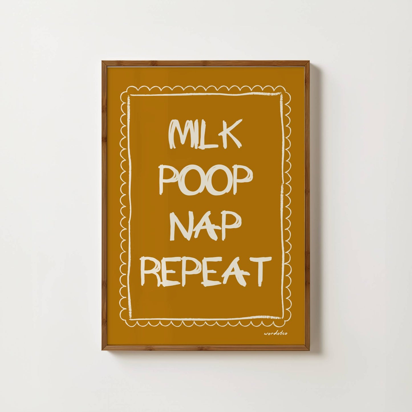 MILK POOP NAP REPEAT NURSERY PRINT