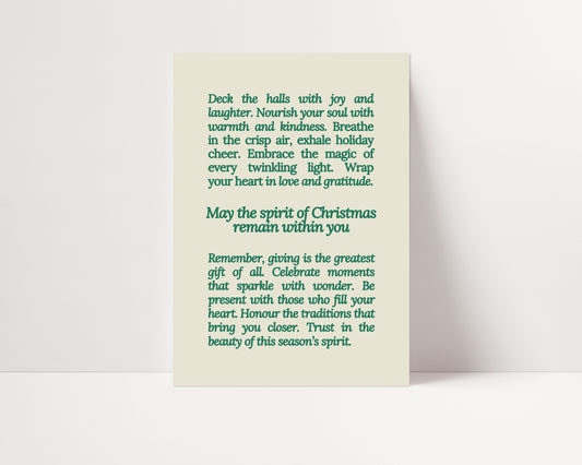 CREAM CHRISTMAS POEM PRINT