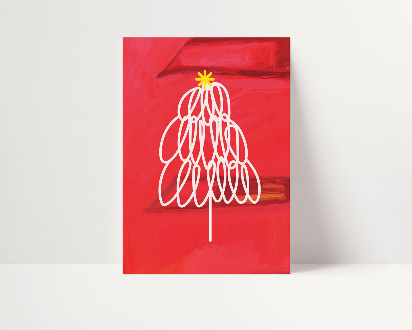 RED CHRISTMAS TREE PRINT