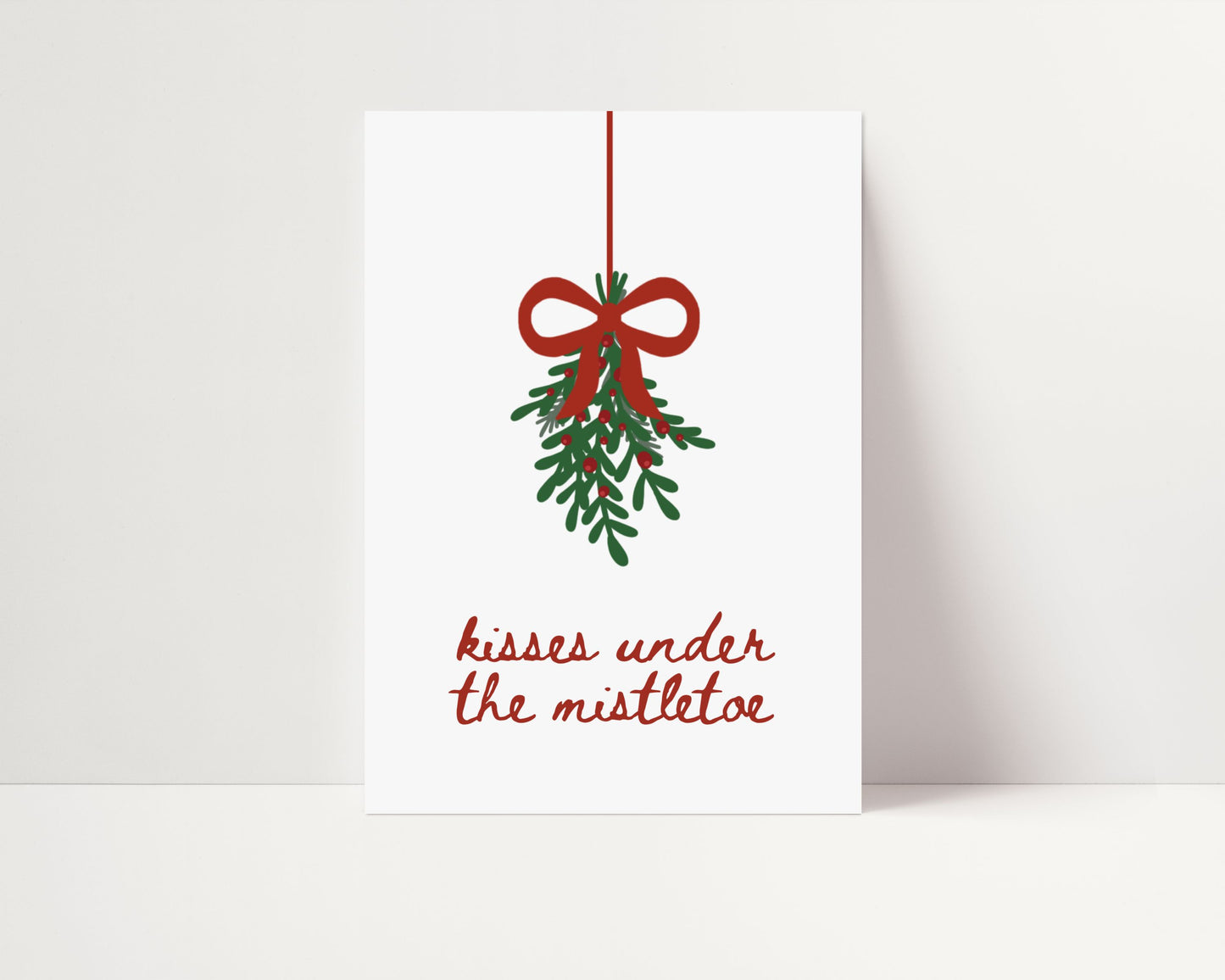 KISSES UNDER THE MISTLETOE PRINT