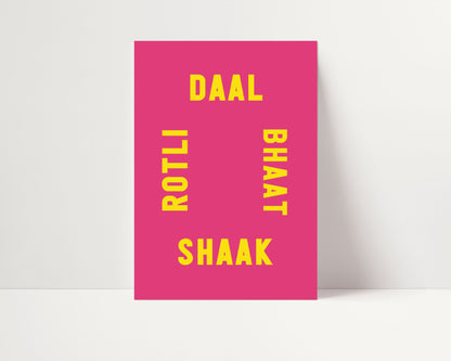 A3 | SAMPLE | DAAL BHAAT SHAAK ROTLI PRINT