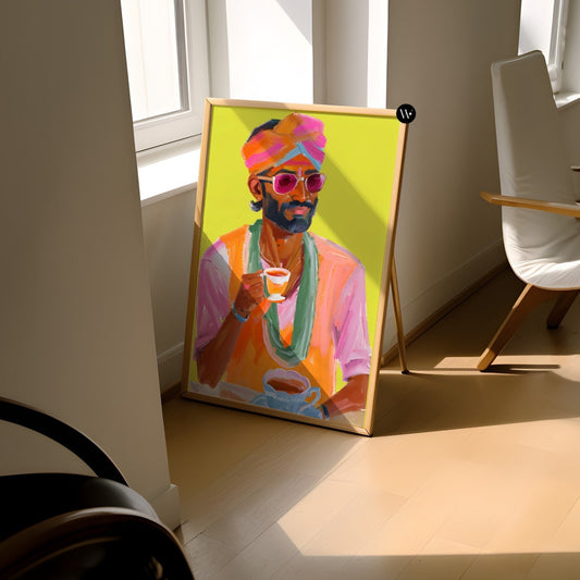 Desi Man With Chai Poster Print